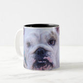 2 Couleurs Tasse de café de bouledogue (Devant gauche)