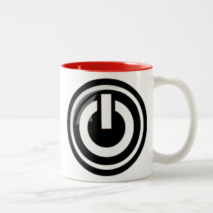 2 Couleurs Tasse de café de bouton de puissance