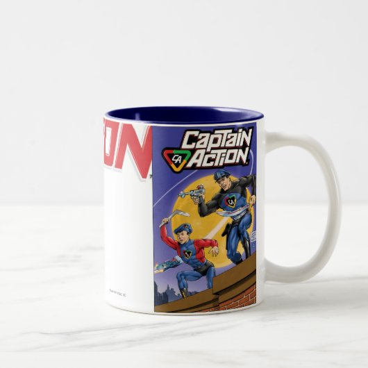 2 Couleurs Tasse de café de capitaine Action Retro (Droit)