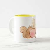 2 Couleurs Tasse de café de casse-croûte d'écureuil (Devant gauche)