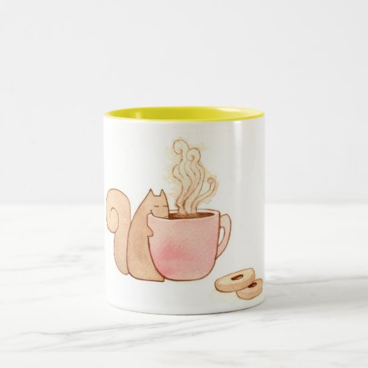 2 Couleurs Tasse de café de casse-croûte d'écureuil (Centre)
