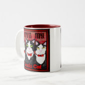 2 Couleurs Tasse de café de chat de smoking (Devant gauche)