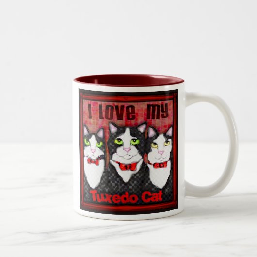 2 Couleurs Tasse de café de chat de smoking (Droit)