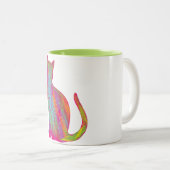 2 Couleurs Tasse de café de Chat-titude (Devant droit)