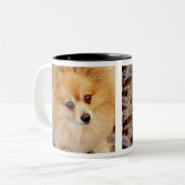 2 Couleurs Tasse de café de chien de Pomeranian (Devant gauche)