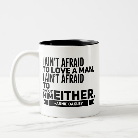 2 Couleurs Tasse de café de citation d'Annie Oakley (Gauche)