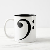 2 Couleurs Tasse de café de clef basse (grande) (Gauche)