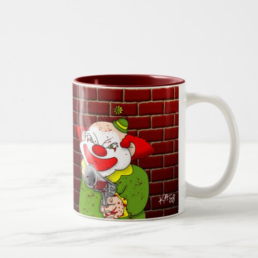 2 Couleurs Tasse de café de clown de tueur (Droit)