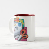 2 Couleurs Tasse de café de couture (Devant gauche)