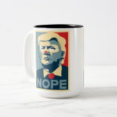 2 Couleurs Tasse de café de Donald Trump "NOPE" (Devant gauche)