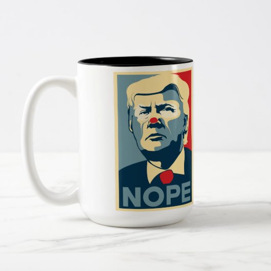 2 Couleurs Tasse de café de Donald Trump "NOPE" (Gauche)