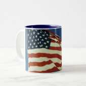 2 Couleurs Tasse de café de drapeau américain (Devant gauche)