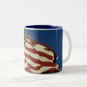 2 Couleurs Tasse de café de drapeau américain (Devant droit)