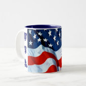 2 Couleurs Tasse de café de drapeau des Etats-Unis (Devant gauche)