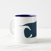 2 Couleurs Tasse de café de Flowerhorn (Devant gauche)