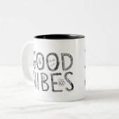 2 Couleurs Tasse de café de Good Vibes (Devant gauche)