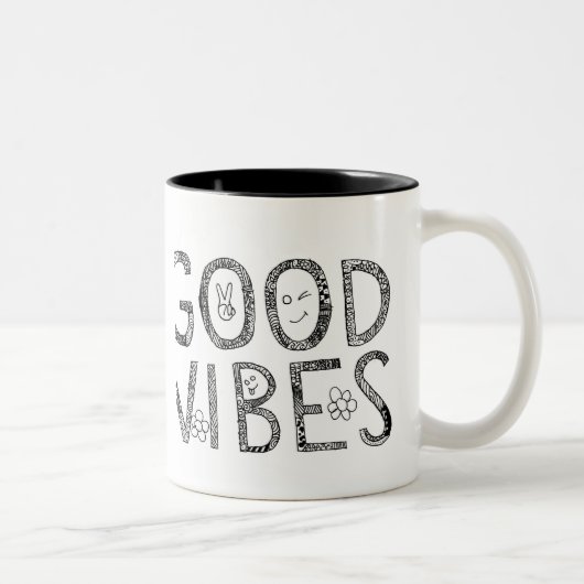 2 Couleurs Tasse de café de Good Vibes (Droit)