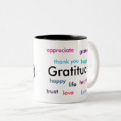 2 Couleurs Tasse de café de gratitude (Devant droit)