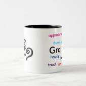 2 Couleurs Tasse de café de gratitude (Centre)