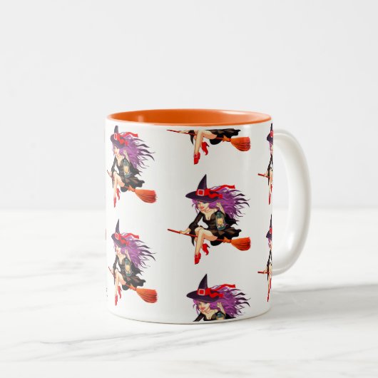 2 Couleurs Tasse de café de Halloween (Devant droit)