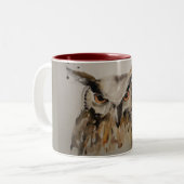 2 Couleurs Tasse de café de hibou (Devant gauche)