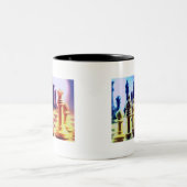 2 Couleurs Tasse de café de jeu d'échecs (Centre)