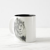 2 Couleurs Tasse de café de la fierté du lion (Devant gauche)