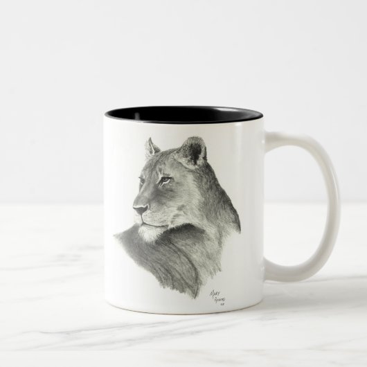 2 Couleurs Tasse de café de la fierté du lion (Droit)
