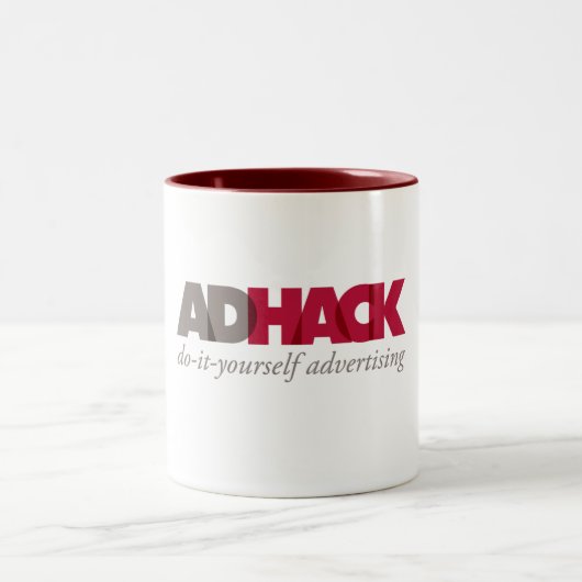 2 Couleurs Tasse de café de logo d'AdHack (Centre)