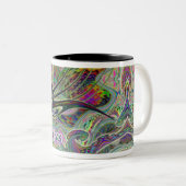 2 Couleurs Tasse de café de masque de mardi gras (Devant droit)