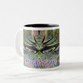 2 Couleurs Tasse de café de masque de mardi gras (Devant gauche)