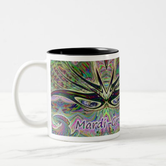 2 Couleurs Tasse de café de masque de mardi gras (Gauche)