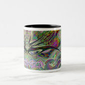 2 Couleurs Tasse de café de masque de mardi gras (Centre)