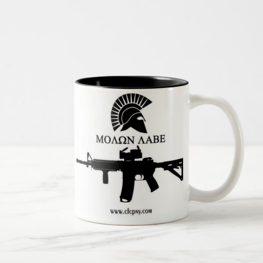 2 Couleurs Tasse de café de Molon Labe (Droit)