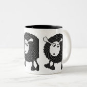 2 Couleurs Tasse de café de moutons noirs (Devant droit)