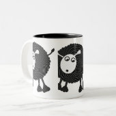 2 Couleurs Tasse de café de moutons noirs (Devant gauche)
