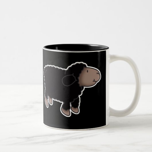 2 Couleurs Tasse de café de moutons noirs (Droit)