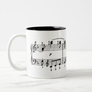 2 Couleurs Tasse de café de musique de piano