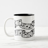 2 Couleurs Tasse de café de note de musique (Gauche)