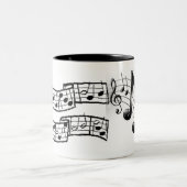 2 Couleurs Tasse de café de note de musique (Centre)