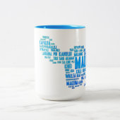 2 Couleurs Tasse de café de nuage de mot de Maui (Centre)