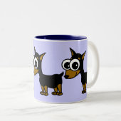 2 Couleurs Tasse de café de Pinscher miniature (Devant droit)