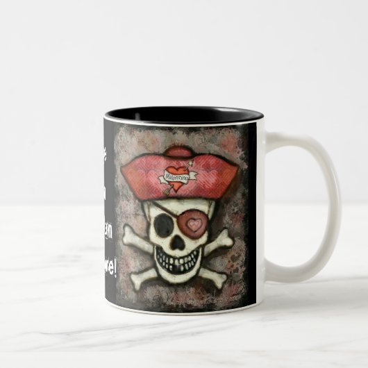 2 Couleurs Tasse de café de pirate de Valentine (Droit)