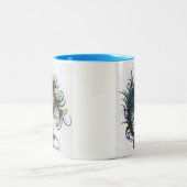 2 Couleurs Tasse de café de plume de paon (Centre)