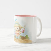 2 Couleurs Tasse de café de pouce vert (Devant droit)