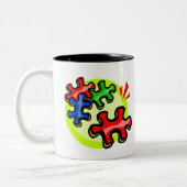 2 Couleurs Tasse de café de sensibilisation sur l'autisme (Gauche)