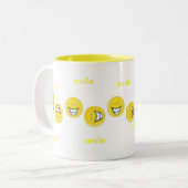 2 Couleurs tasse de café de sourire (Devant gauche)