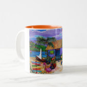 2 Couleurs Tasse de café de temps d'île (Devant gauche)