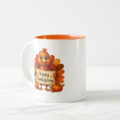 2 Couleurs Tasse de café de Thanksgiving (Devant gauche)
