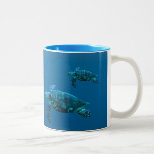 2 Couleurs Tasse de café de tortues de mer (Droit)